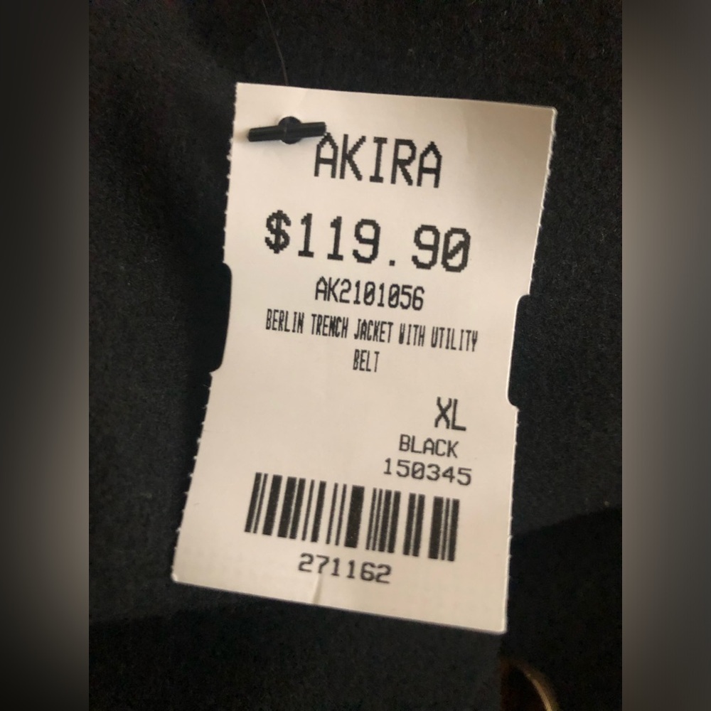 AKIRA BERLIN TRENCH JACKET WITH UTILITY BELT SIZE: XL - Picture 4 of 16